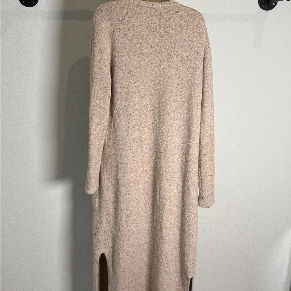 Vince Boucle Speckled Tan Wool Duster Cardigan Size Medium - Picture 5 of 6